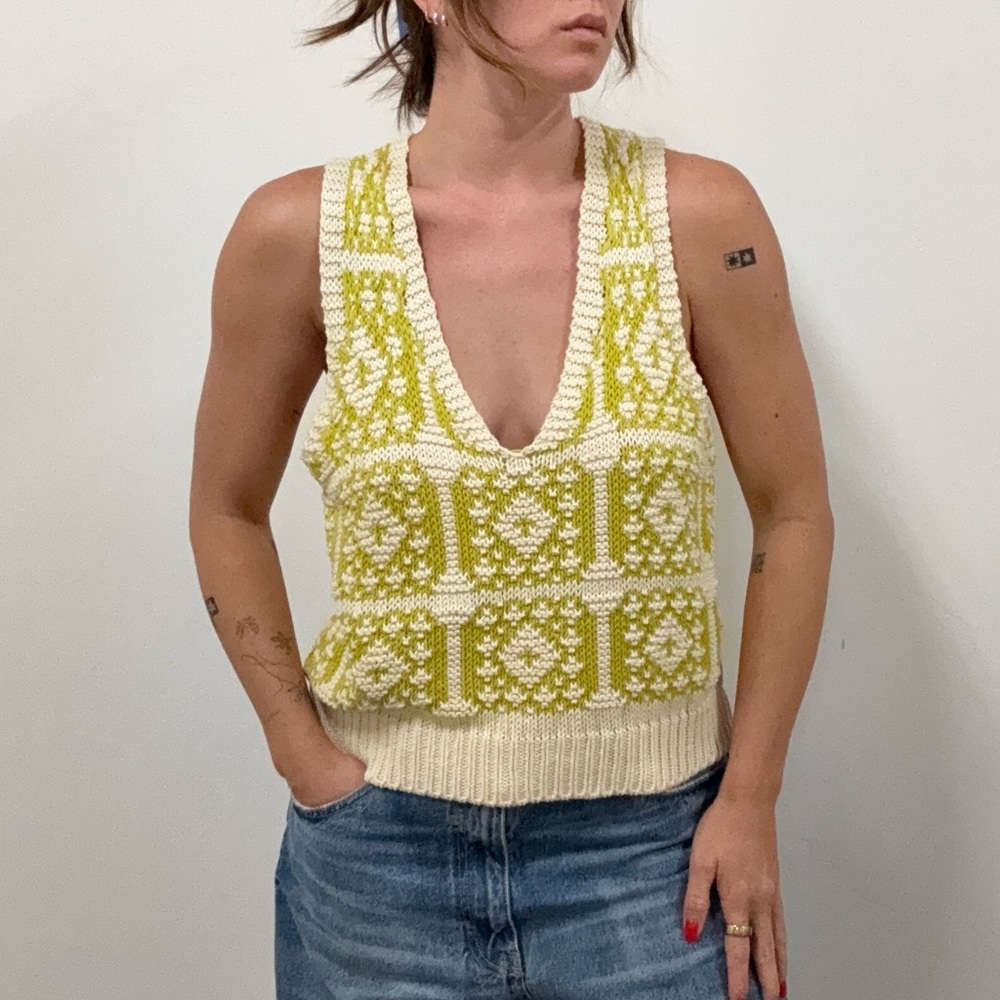 Cableknit Sweater Vest Tank Top